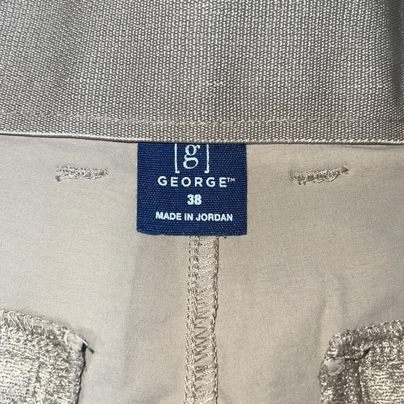 George Men’s Synthetic Flat Front Tan Shorts - Picture 3 of 8